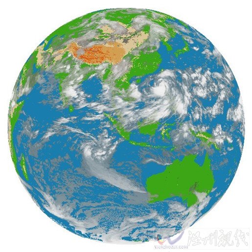 臺風尤特FY-2E彩色圓盤圖