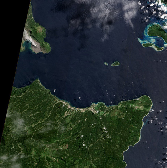 火山噴發(fā)太空俯瞰圖