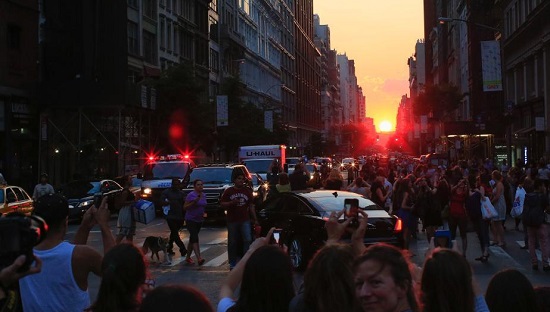 曼哈頓懸日景觀再現(xiàn)紐約