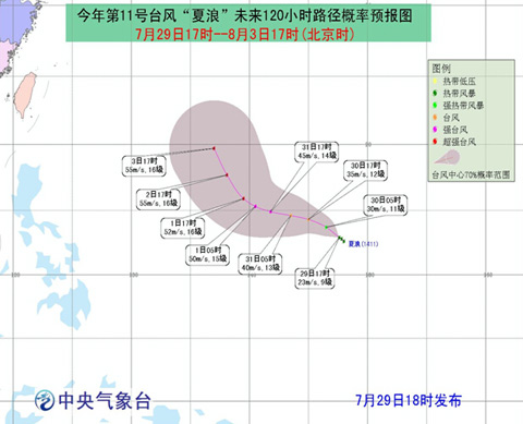 臺(tái)風(fēng)夏浪路徑