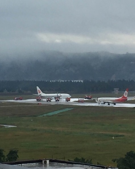 福州飛機著火拖回 消防員弄錯了