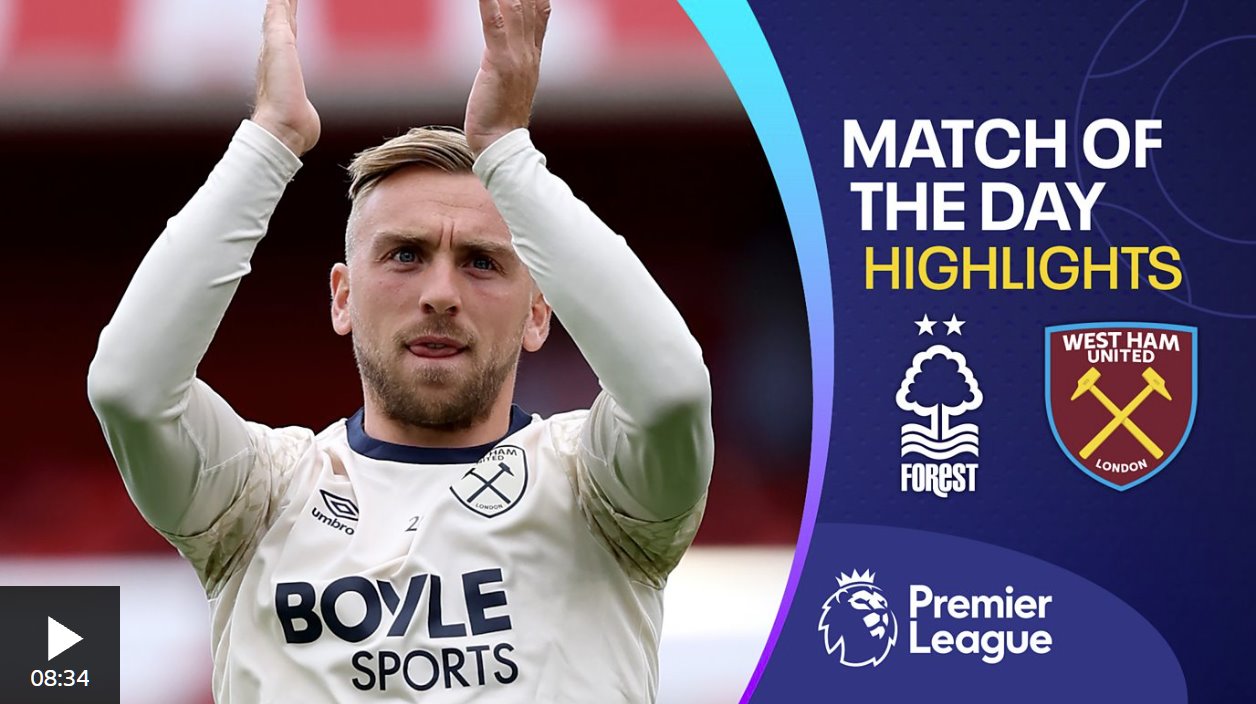 諾丁漢森林0-3西漢姆聯